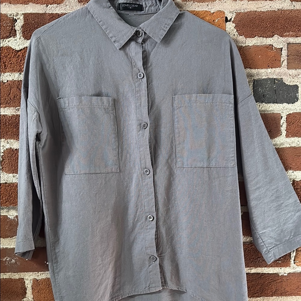 Gray Button-Up Shirt - Picture 3 of 5